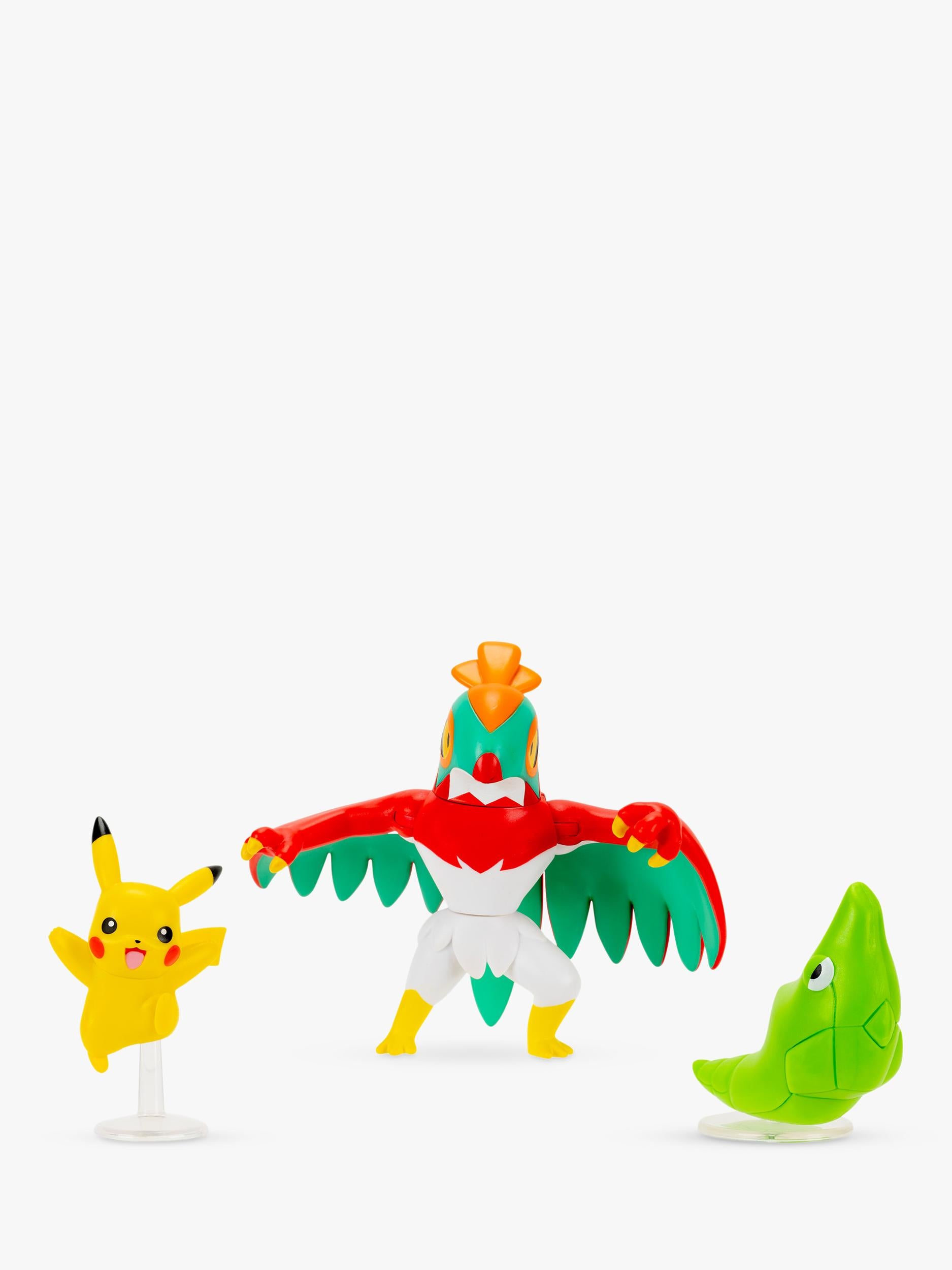 Pokémon battle figures pack of 3 Pikachu Metapod Hawlucha (British brand)