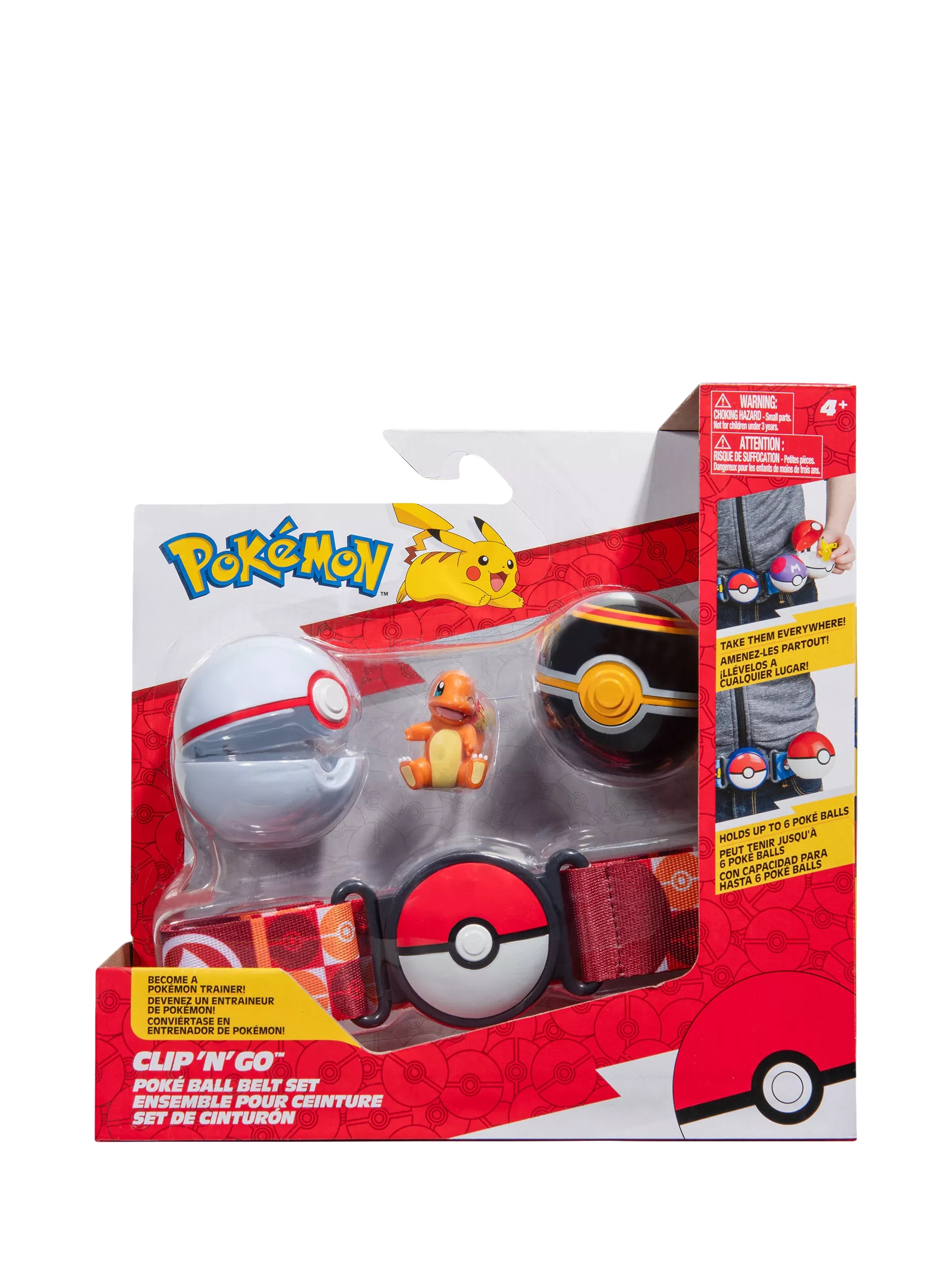 Pokémon Charmander Clip N Go Belt Set with Poké Balls, imported from the UK