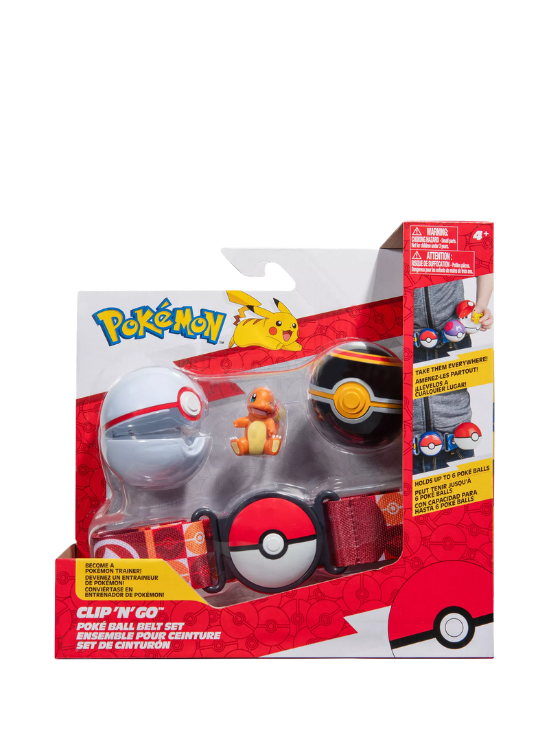 Pokémon Charmander Clip N Go Belt Set with Poké Balls, imported from the UK