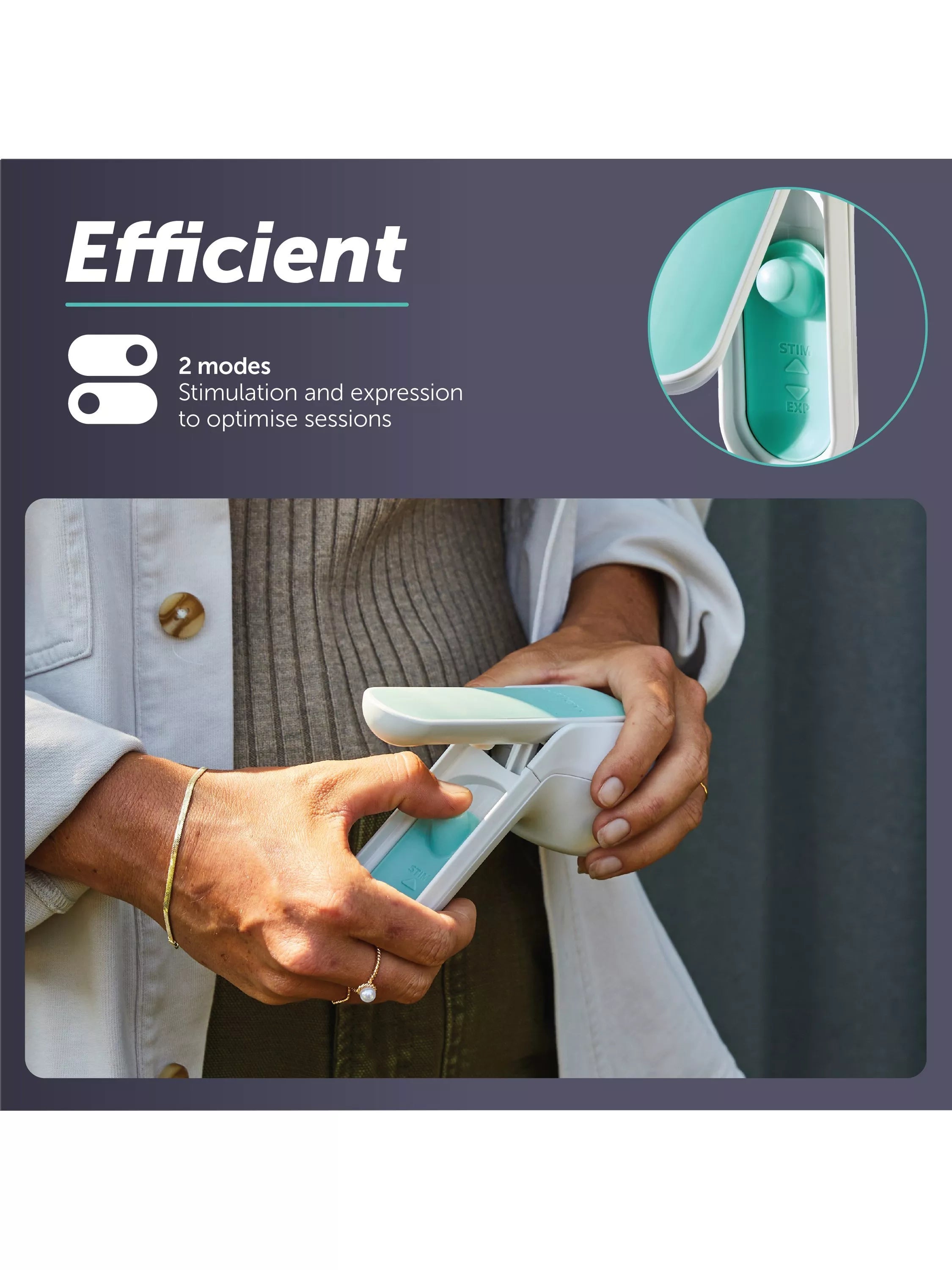 Elvie Wave manual breast pump with ergonomic handle - British product