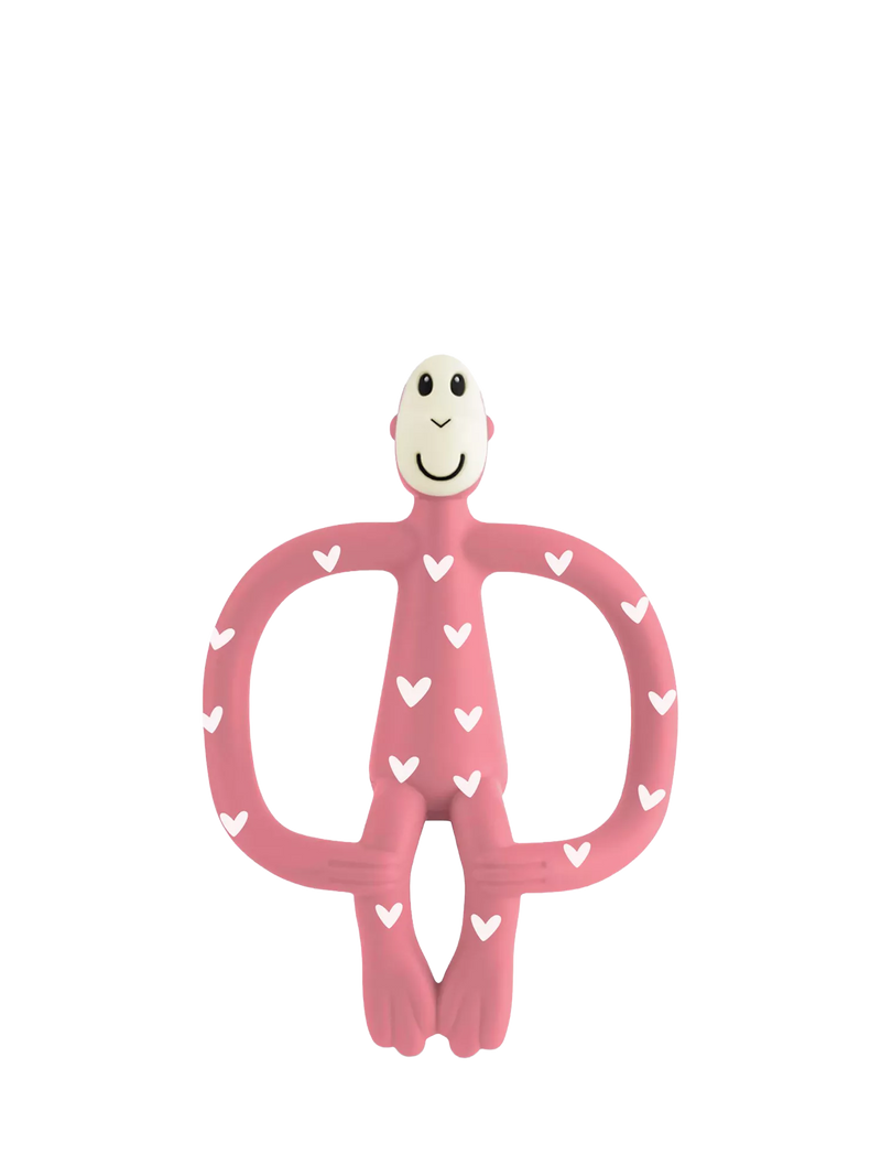 Matchstick Monkey Original Teething Toy, Love Hearts Pink