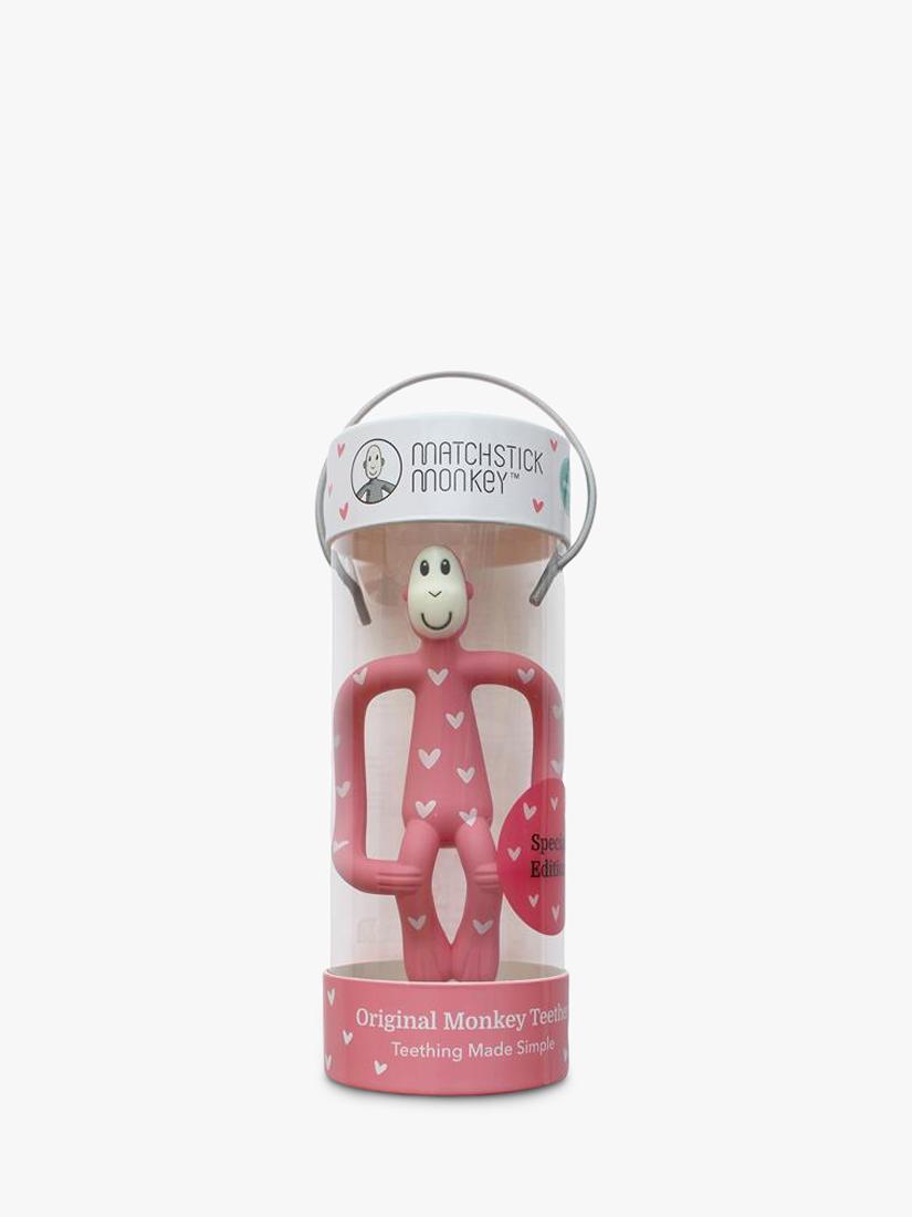 Matchstick Monkey teething toy Love Hearts Pink (British brand)