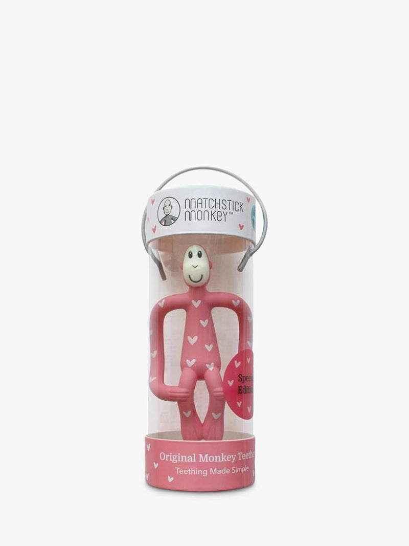 Matchstick Monkey teething toy Love Hearts Pink (British brand)