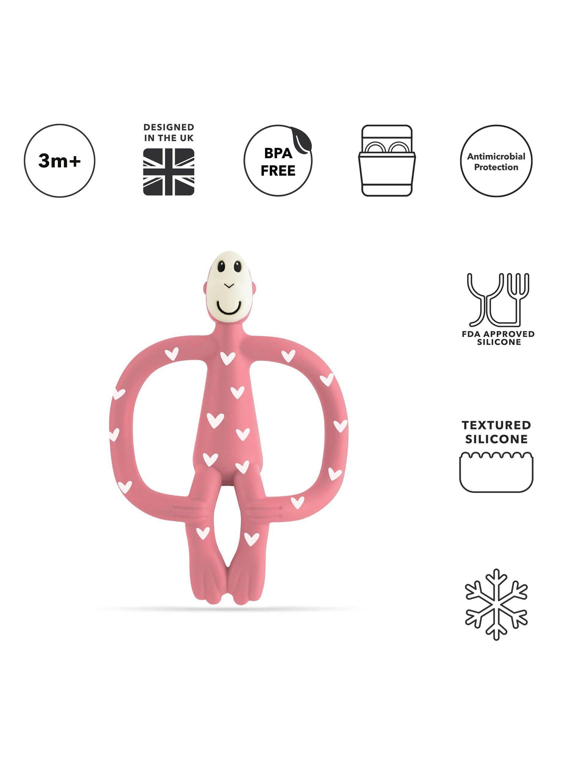 Matchstick Monkey teething toy Love Hearts Pink (British brand)