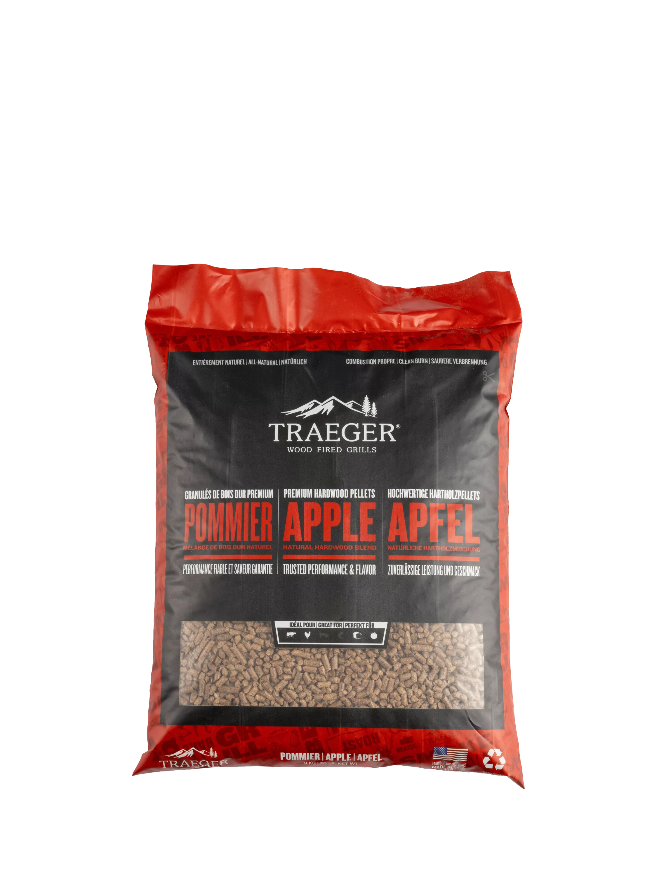 Traeger Apple Hardwood BBQ pellets 9kg - British product