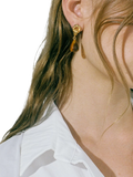 Shyla chunky knot stone drop earrings Citrine Gold (British brand)