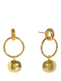 Shyla Layla pearl drop hoop earrings gold 4cm, imported from the UK