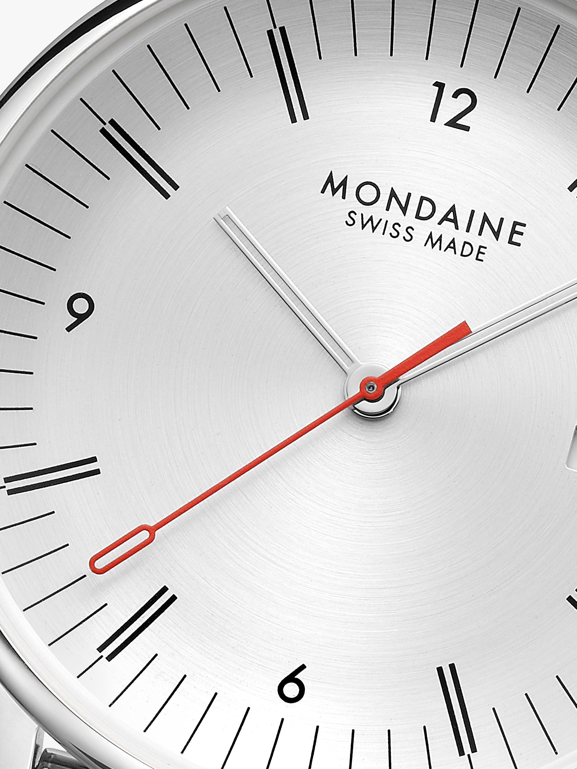 Mondaine Doppio men's watch 41mm silver mesh strap - British product