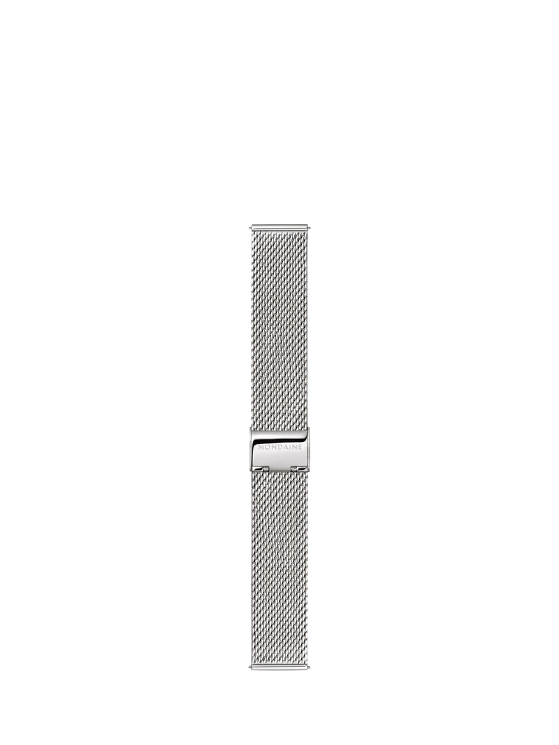 Mondaine Doppio men's watch 41mm silver mesh strap - British product