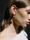 Shyla Sorrento square pendant earrings citrine gold, imported from the UK
