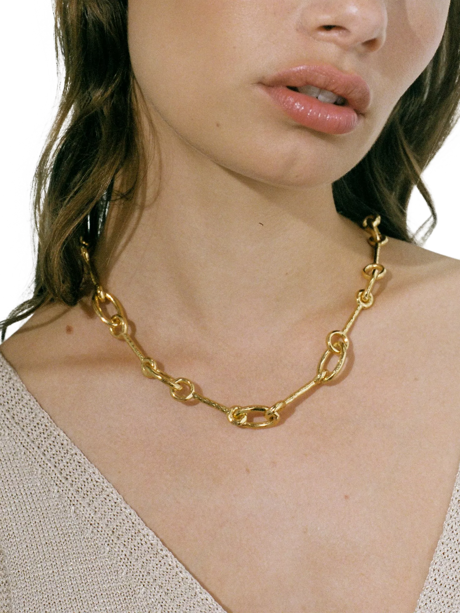 Shyla gold plated interlock necklace 44cm, imported from the UK