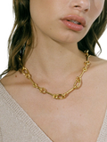 Shyla gold plated interlock necklace 44cm, imported from the UK