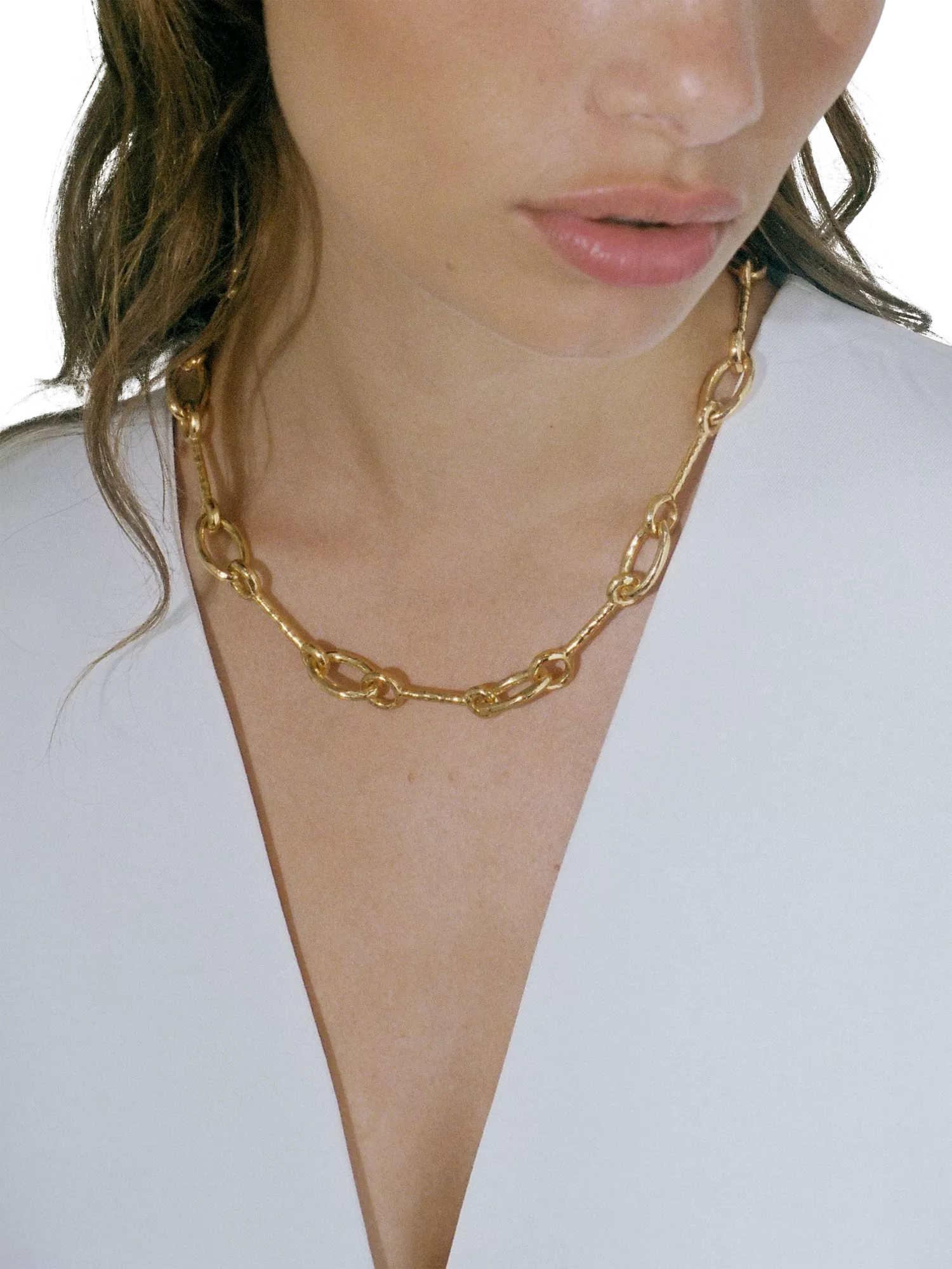 Shyla gold plated interlock necklace 44cm, imported from the UK