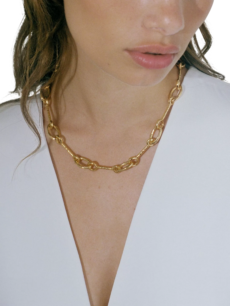 Shyla gold plated interlock necklace 44cm, imported from the UK