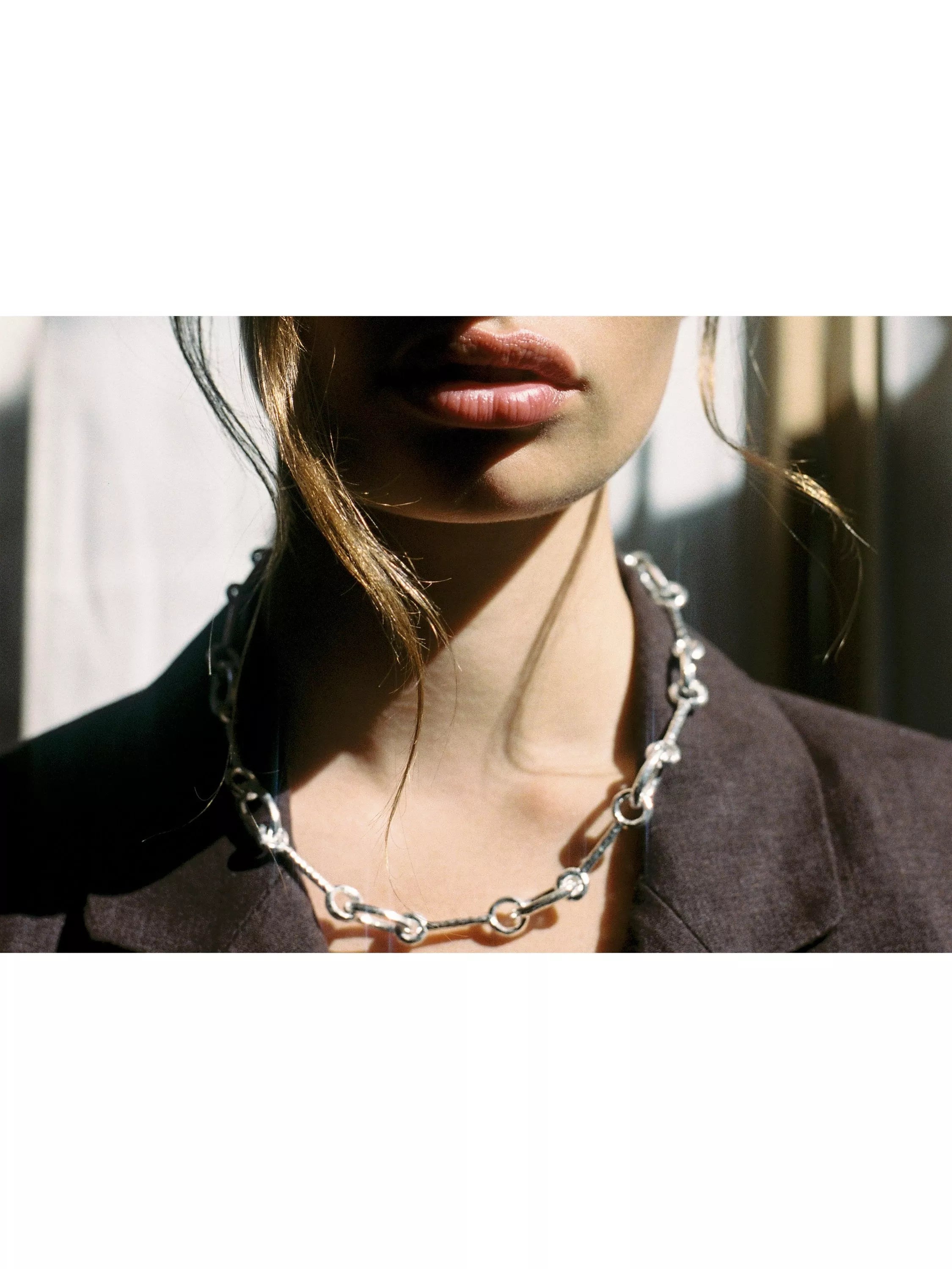 Shyla Matera interlock necklace silver 44cm, UK version