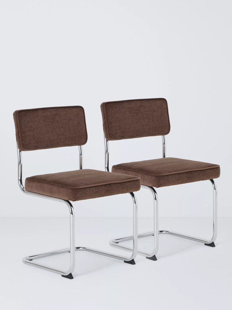 John Lewis Cantilever Dining Chair, Set of 2, Cocoa