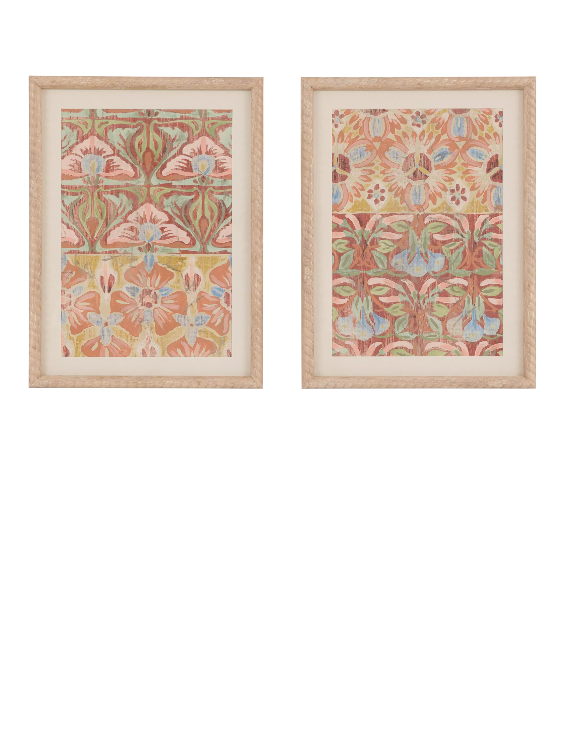 John Lewis Floral Framed Print & Mount, Set of 2, 40 x 30cm, Multi