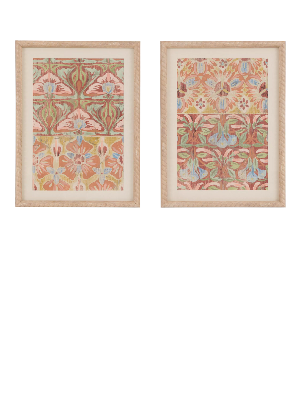 John Lewis Floral Framed Print & Mount, Set of 2, 40 x 30cm, Multi