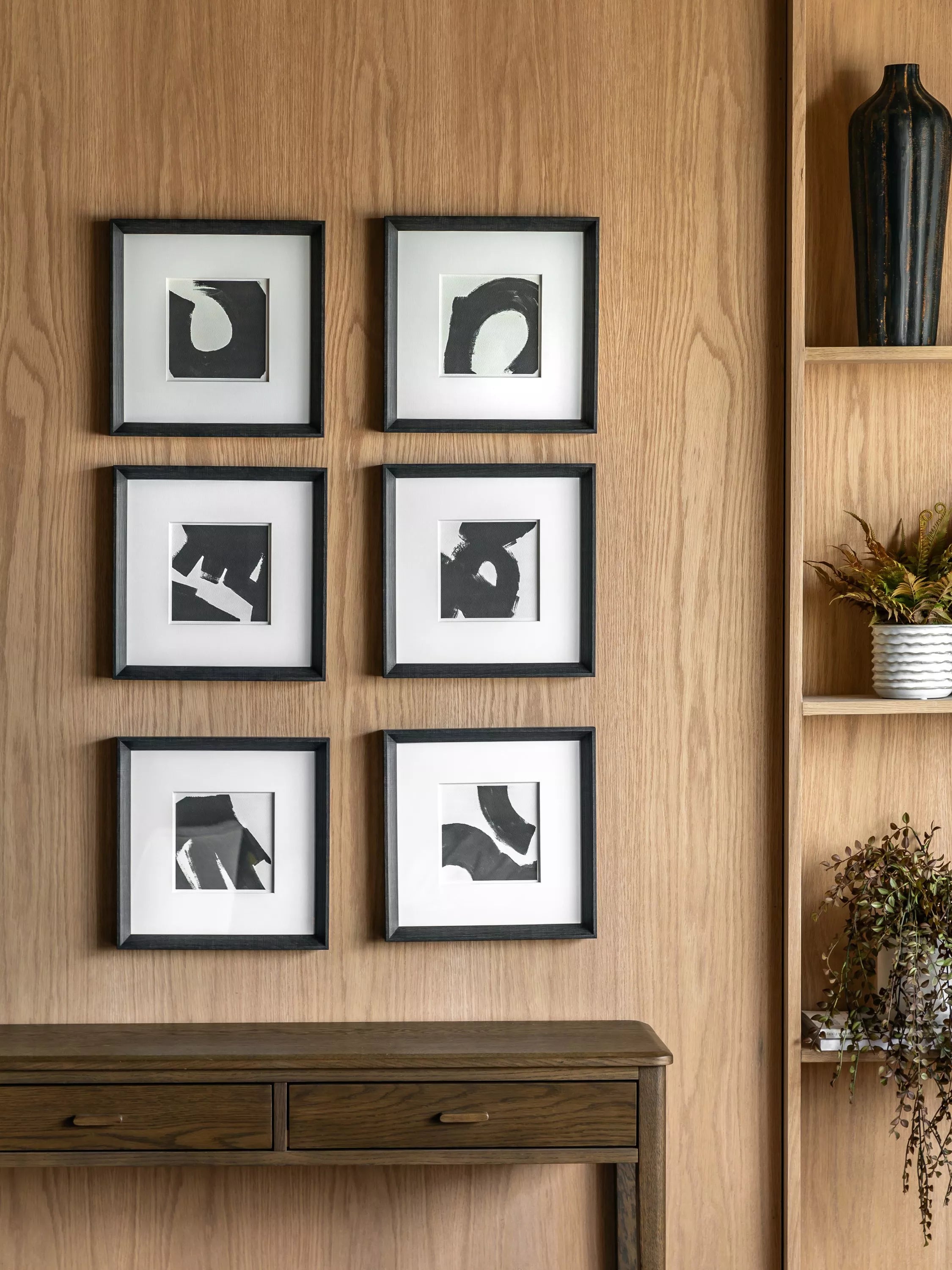John Lewis Scandi abstract framed art set 31x31cm, imported from the UK