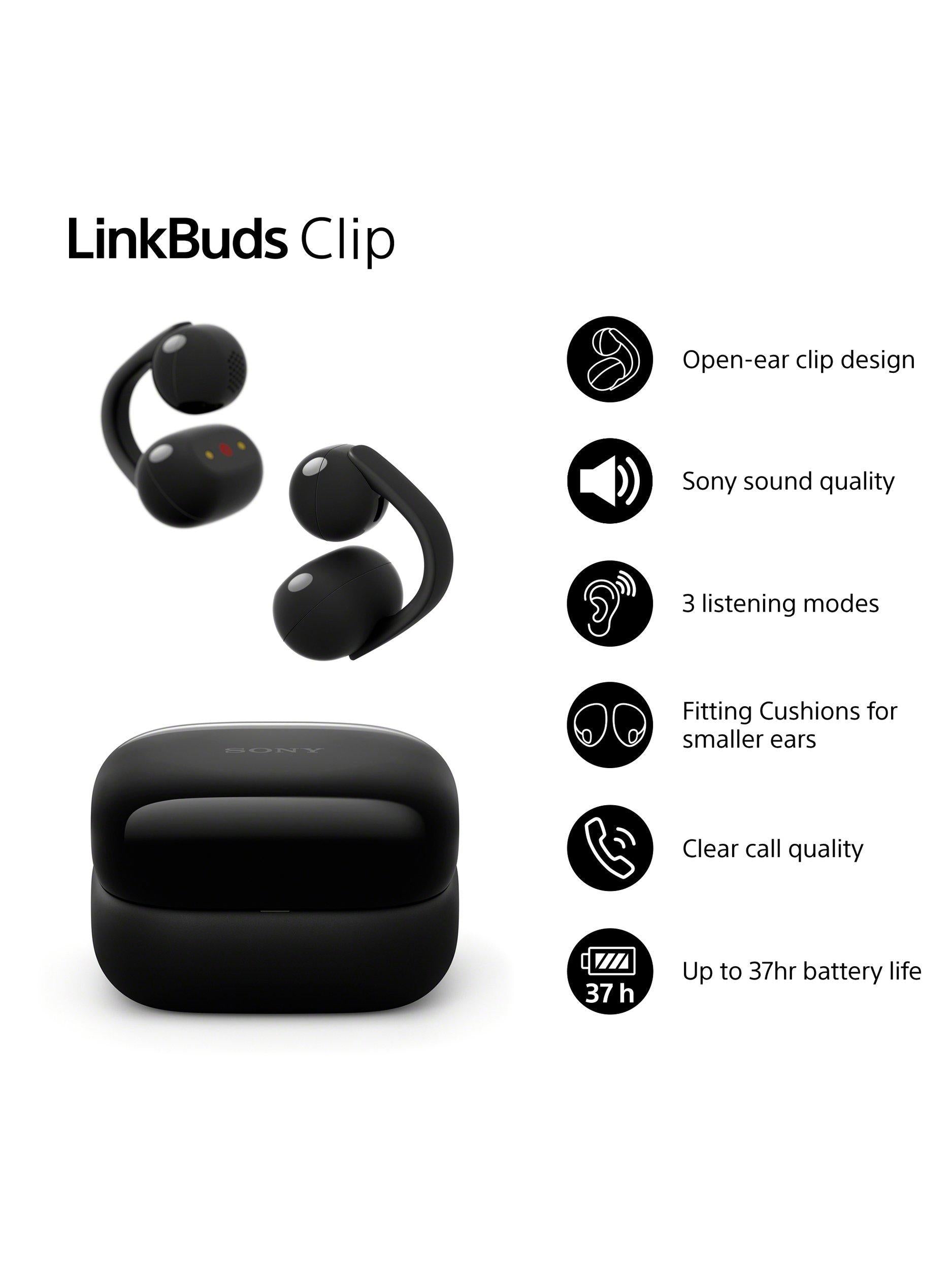 Sony LinkBuds Clip true wireless open-ear headphones (British brand)
