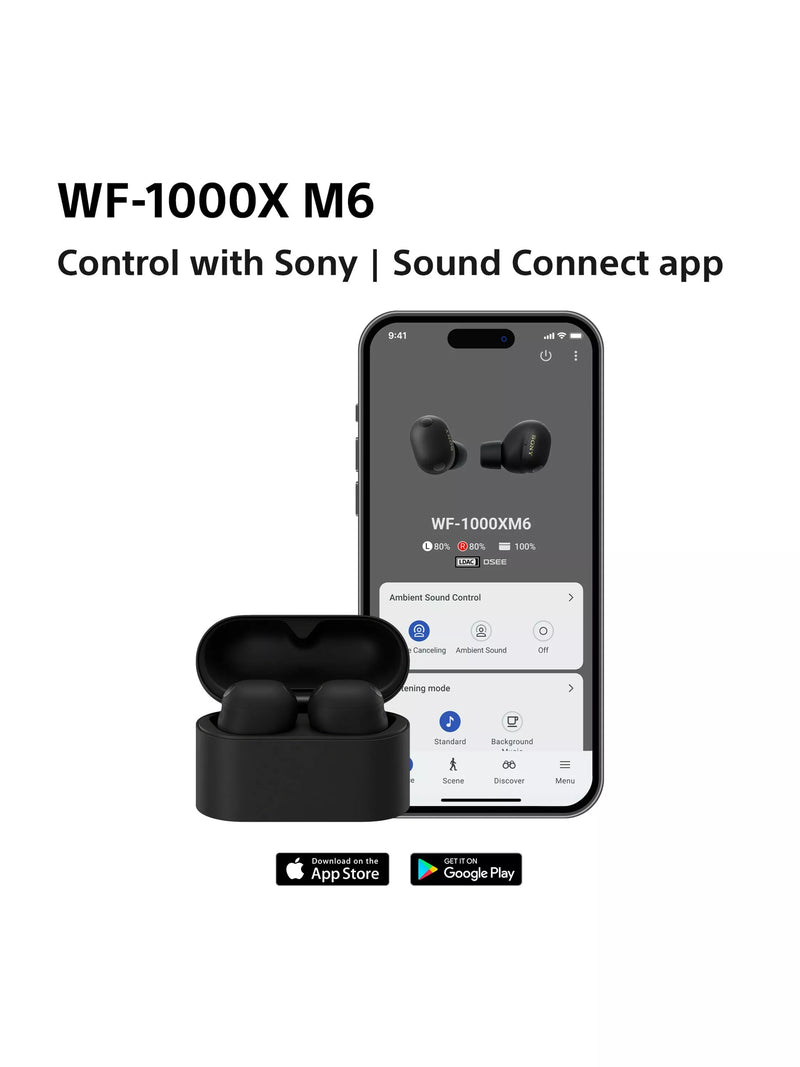 Sony WF-1000XM6 noise cancelling earbuds (British brand)