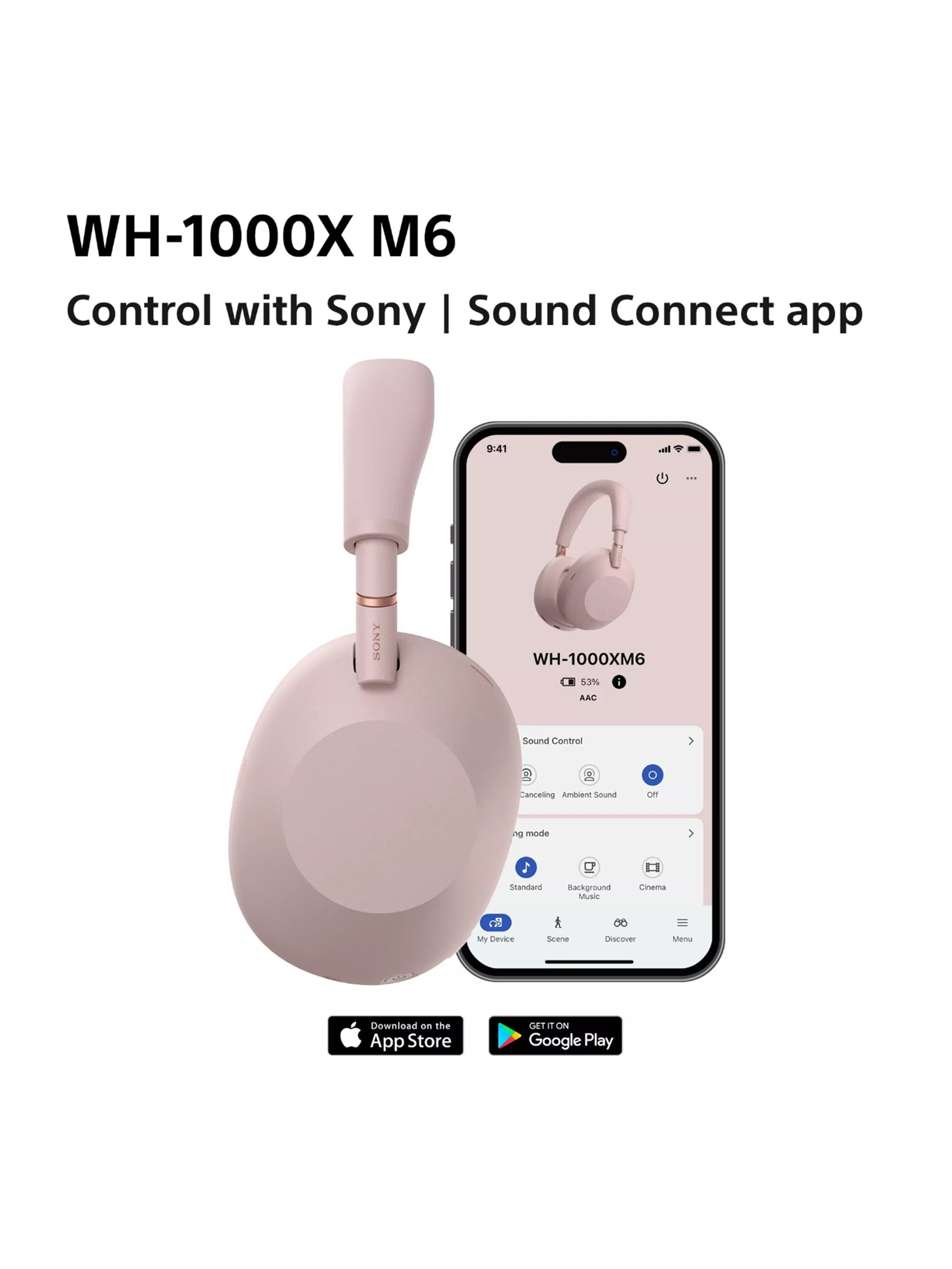 Sony WH-1000XM6 noise cancelling wireless Bluetooth over-ear headphones, UK version
