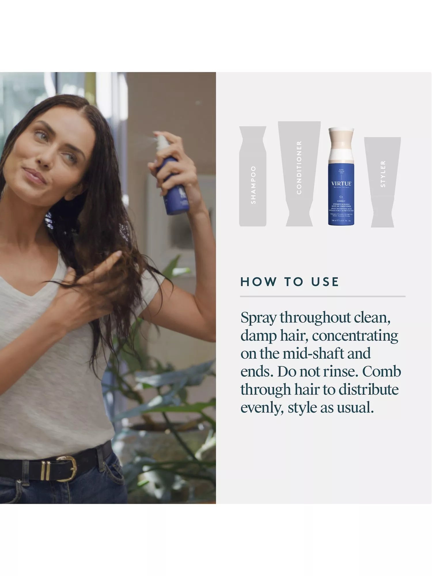 Virtue Strength & Shield leave-in conditioner 150ml (British brand)