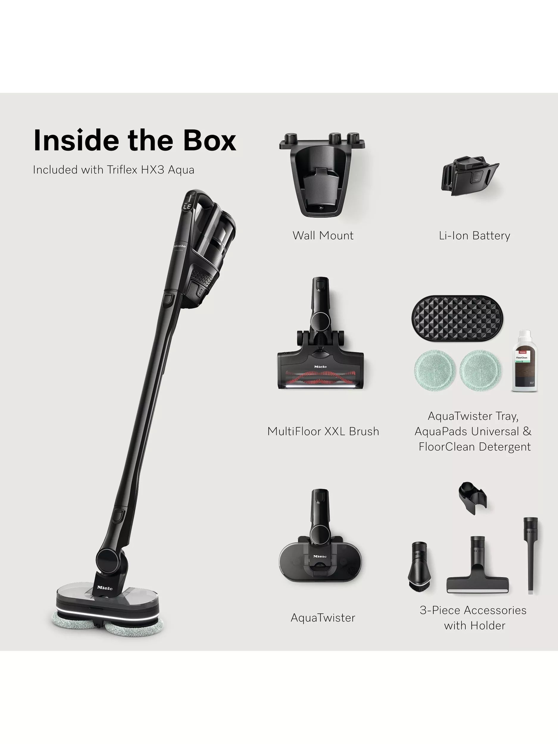 Miele Triflex HX3 AquaTwister cordless vacuum cleaner - British product