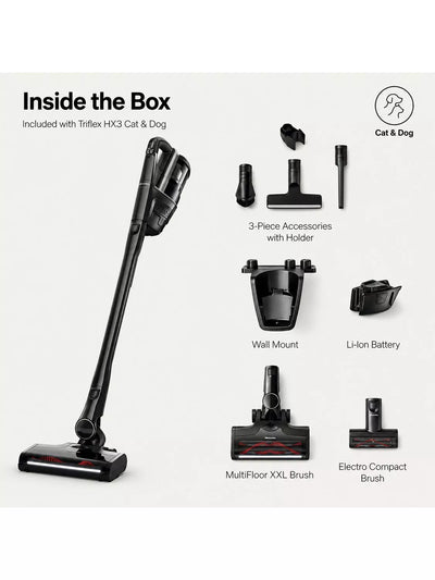 John Lewis Miele Triflex HX3 Cat and Dog Cordless Vacuum Cleaner, Obsidian Black- Buy online at McGrocer