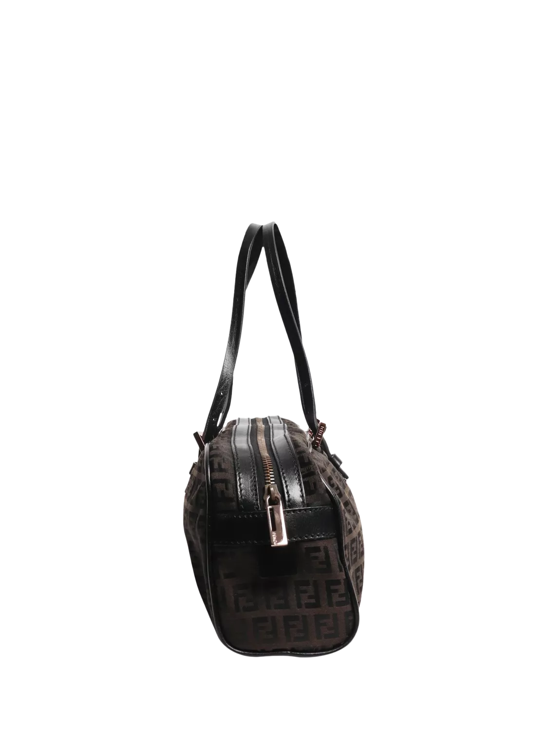 Pre-loved Fendi Zucca canvas top handle bag brown (British brand)