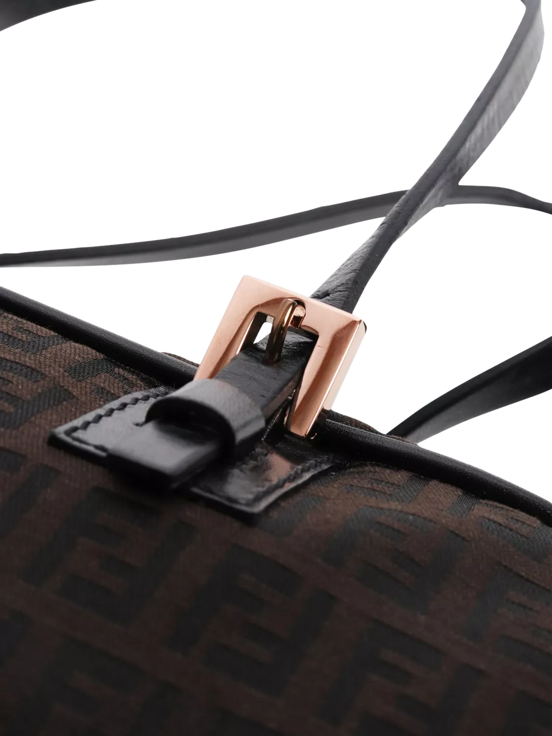 Pre-loved Fendi Zucca canvas top handle bag brown (British brand)
