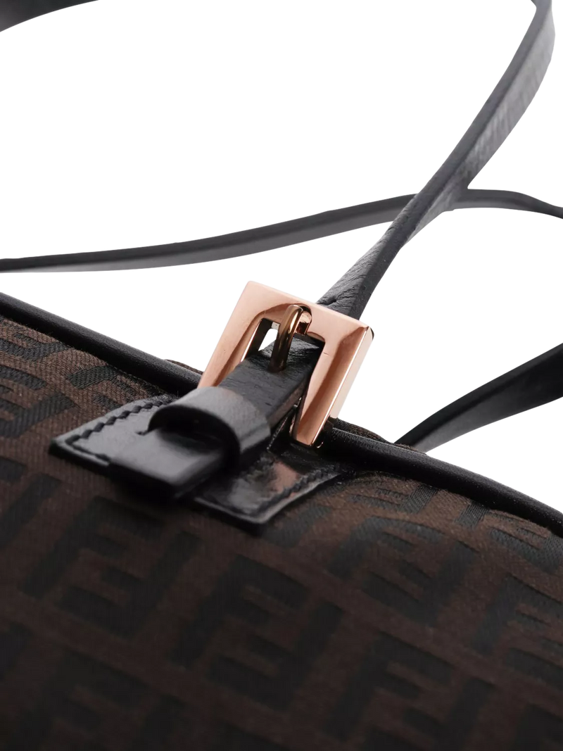 Pre-loved Fendi Zucca canvas top handle bag brown (British brand)