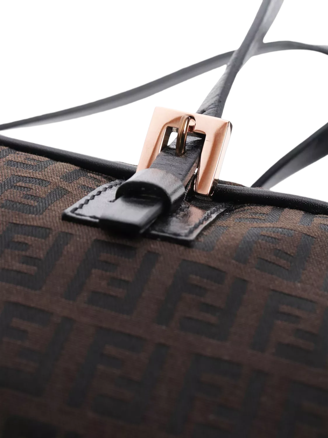 Pre-loved Fendi Zucca canvas top handle bag brown (British brand)