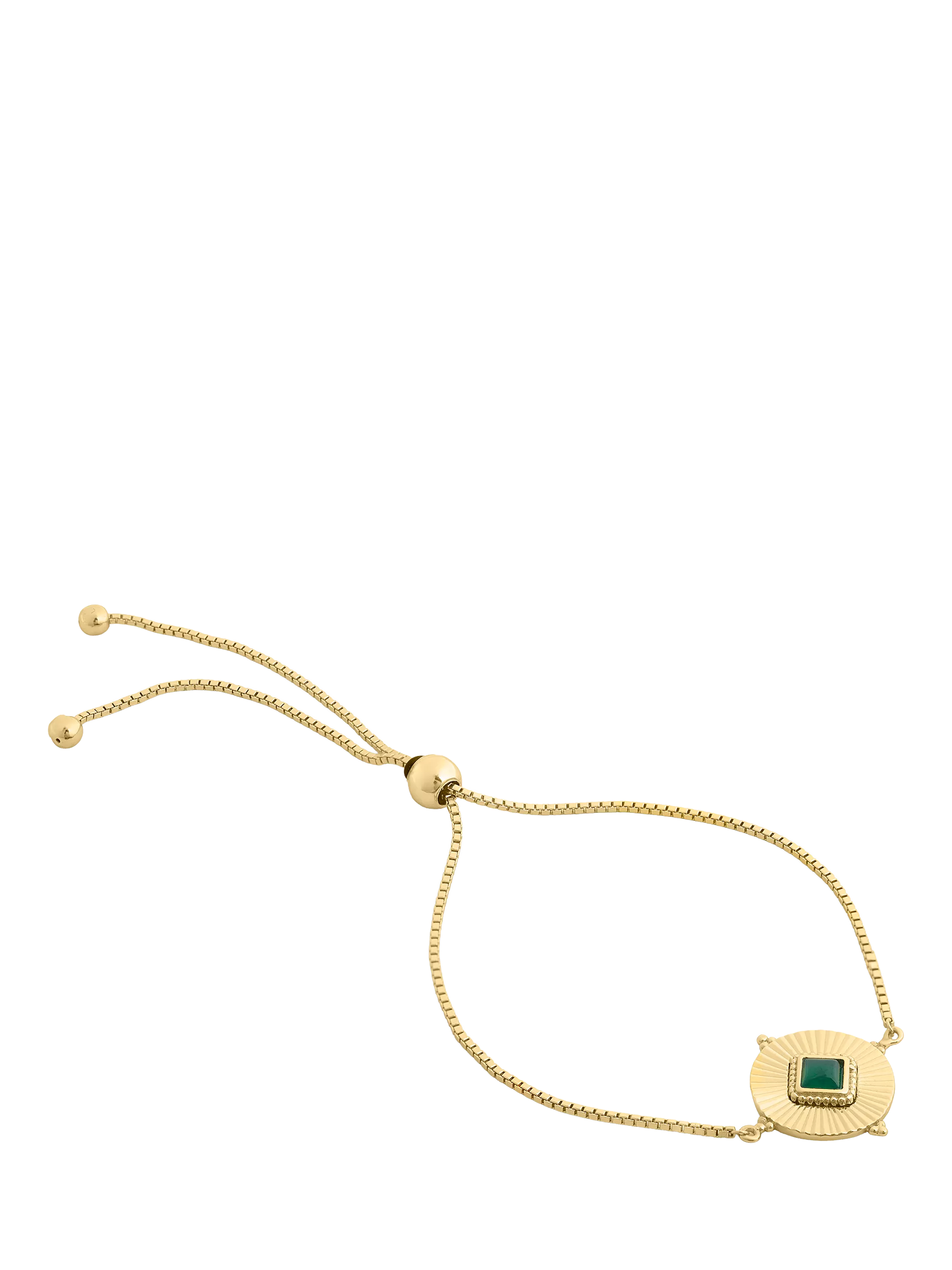 LARNAUTI green onyx slider bracelet gold, imported from the UK