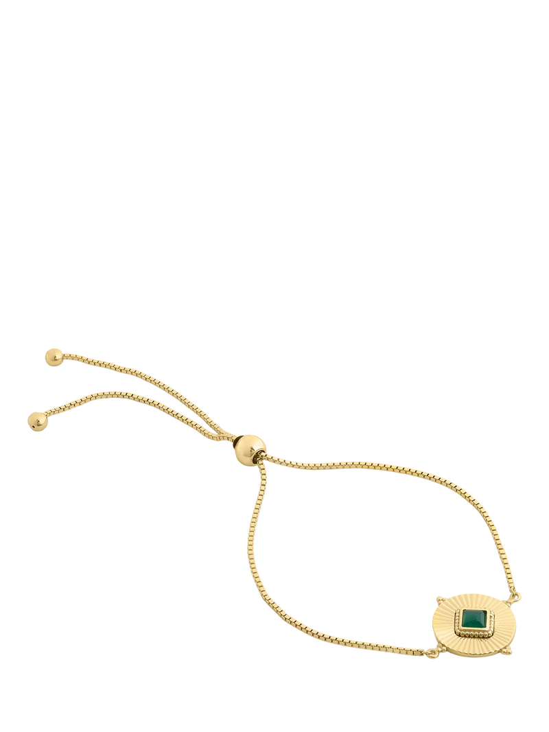 LARNAUTI green onyx slider bracelet gold, imported from the UK