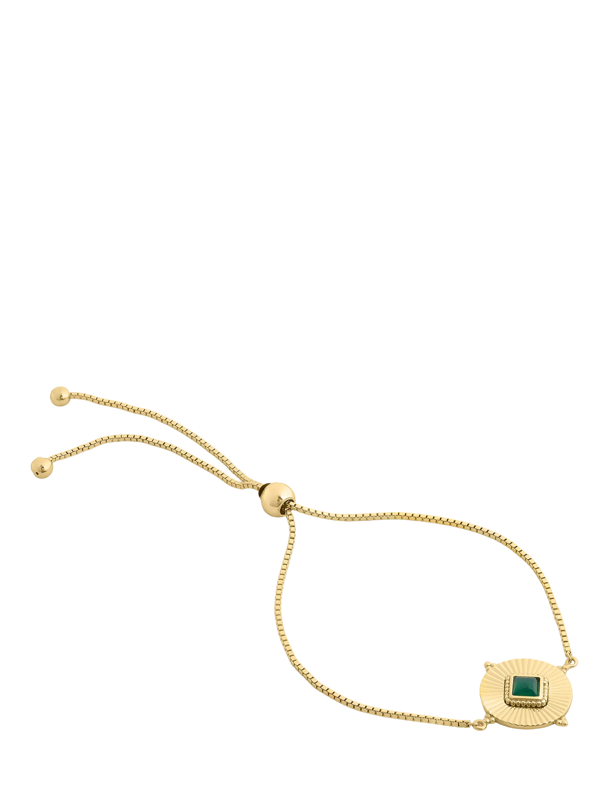LARNAUTI green onyx slider bracelet gold, imported from the UK