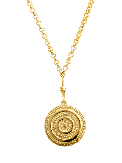 John Lewis LARNAUTI Beaded Disc Pendant Necklace, Gold- Buy online at McGrocer