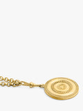 LARNAUTI gold beaded disc pendant necklace 41cm (British brand)