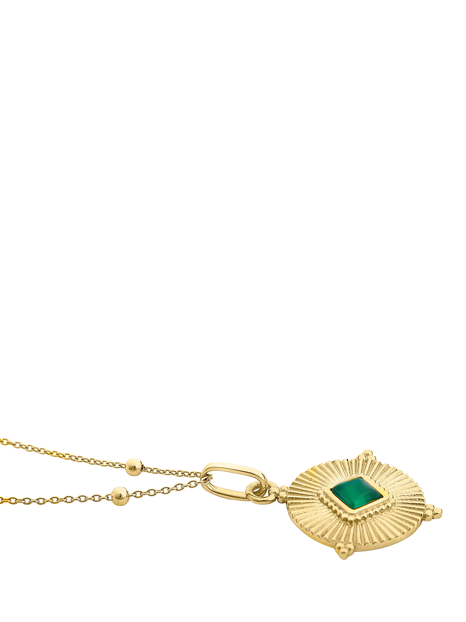 Larnauti diamond cut round onyx pendant necklace gold - British product