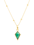 LARNAUTI green onyx pyramid pendant necklace gold, imported from the UK