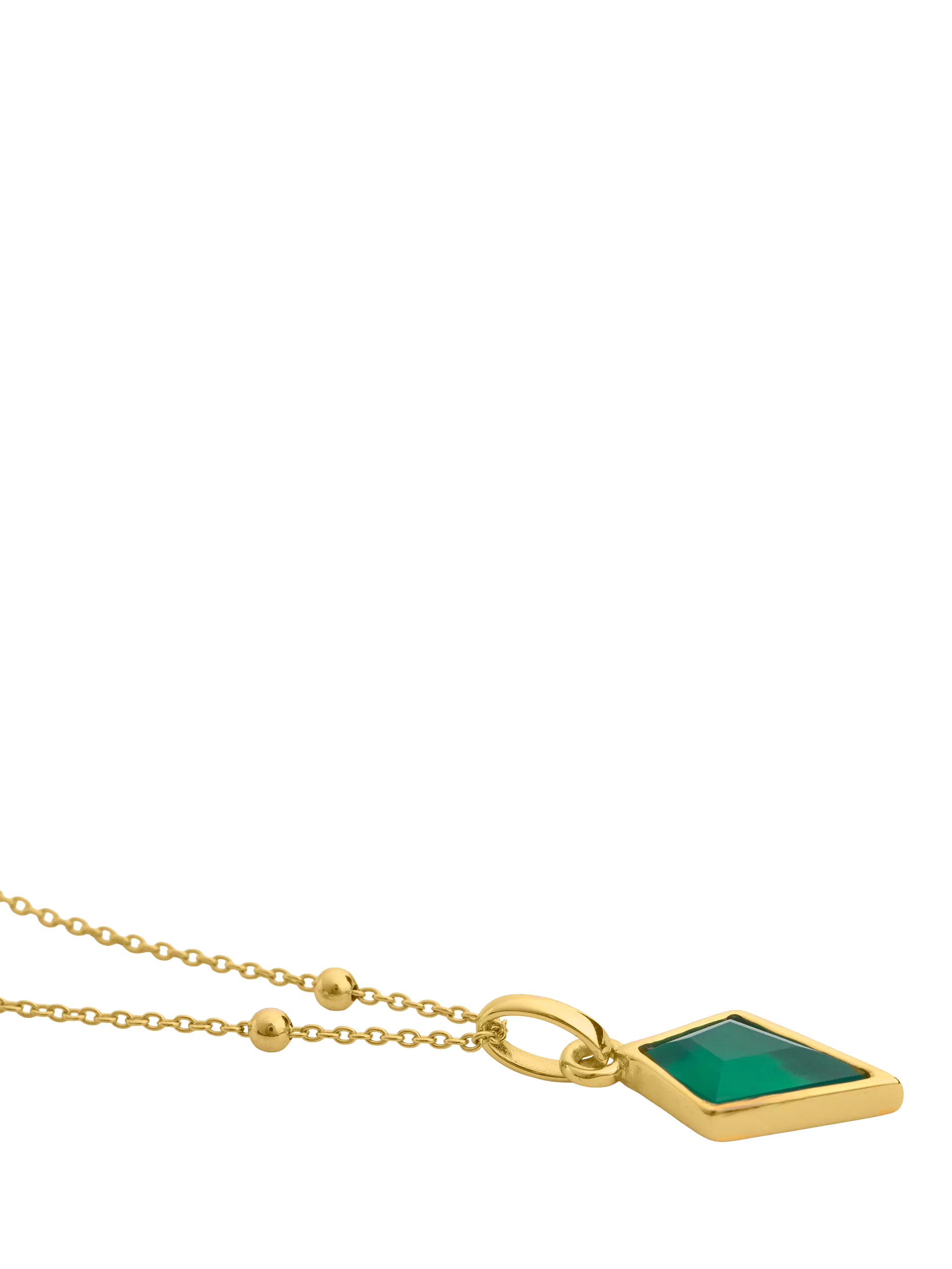 LARNAUTI green onyx pyramid pendant necklace gold, imported from the UK