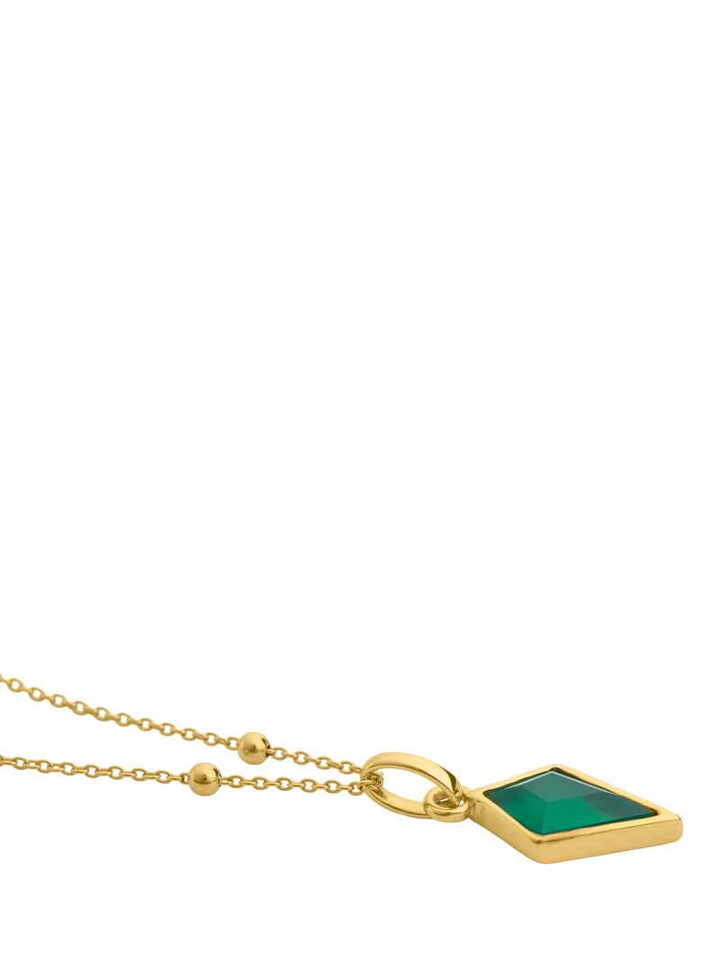 LARNAUTI green onyx pyramid pendant necklace gold, imported from the UK