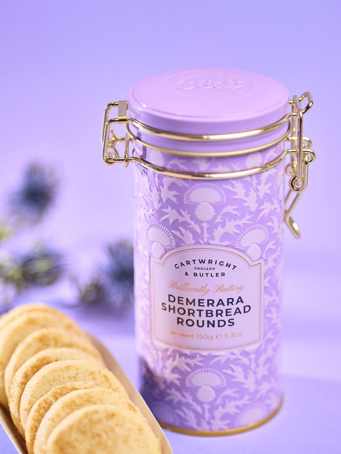 Cartwright & Butler Demerara shortbread rounds 150g, imported from the UK