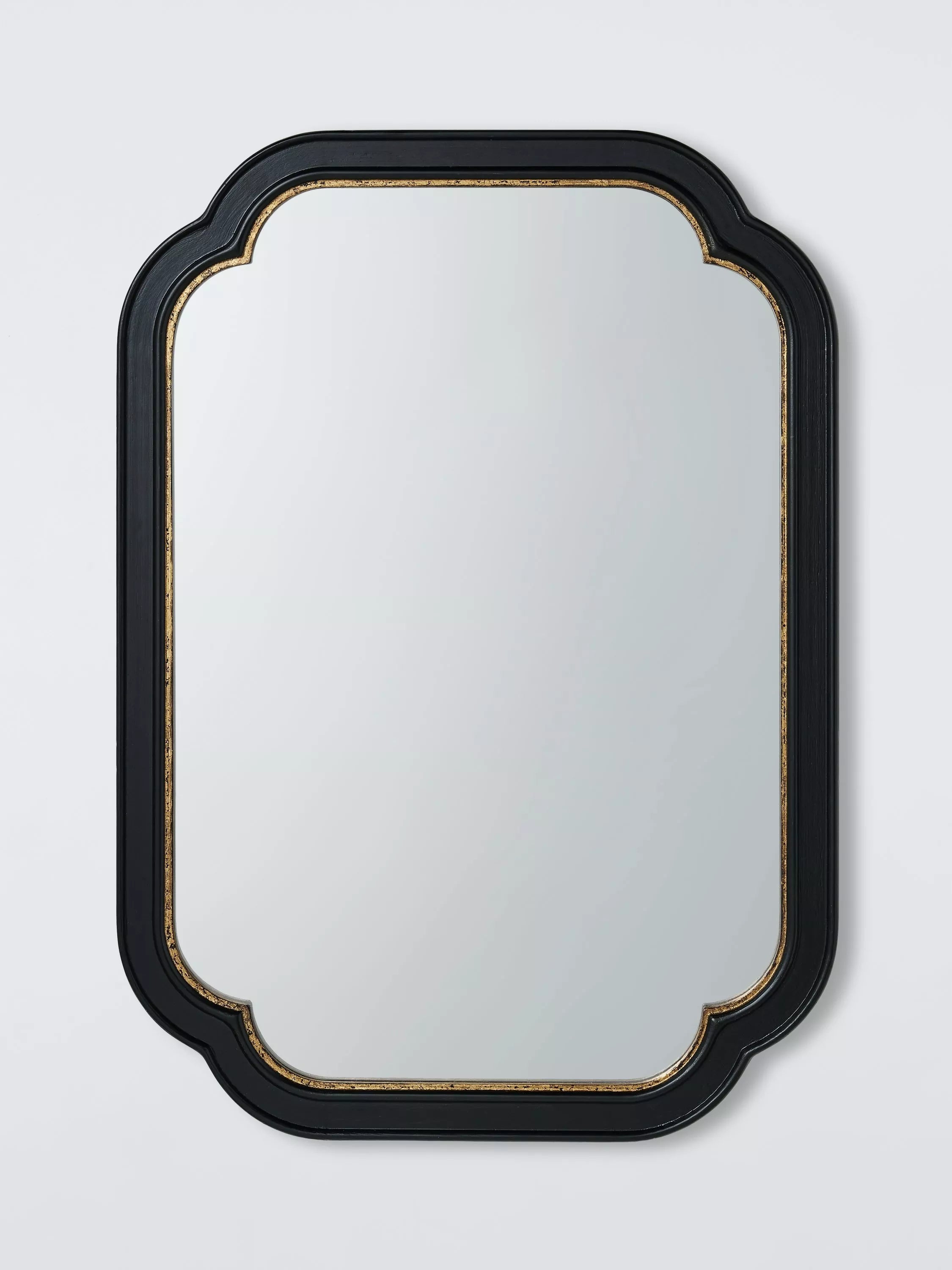 John Lewis Heritage Wood Frame Wall Mirror Black 50x50cm