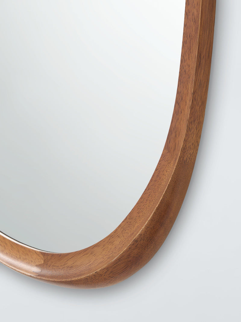 John Lewis mid-century circular wood wall mirror 75x55cm - British product
