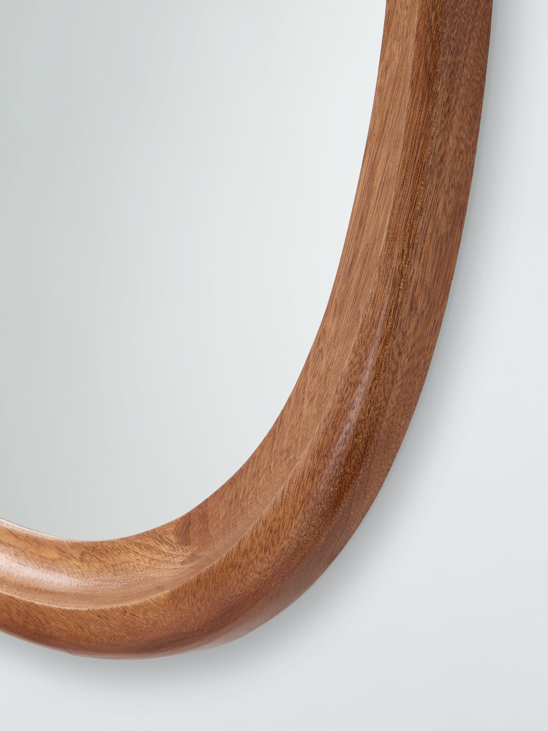 John Lewis mid century round wall mirror walnut 69x62cm (British brand)