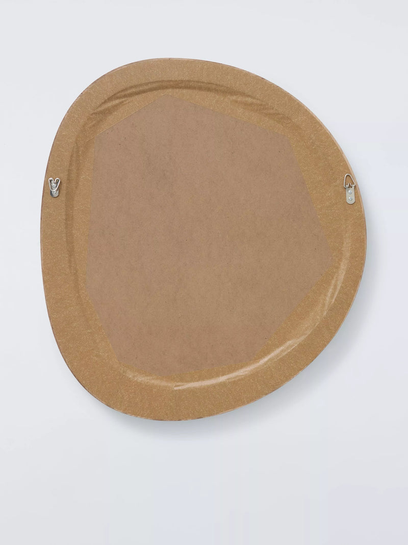 John Lewis mid century round wall mirror walnut 69x62cm (British brand)