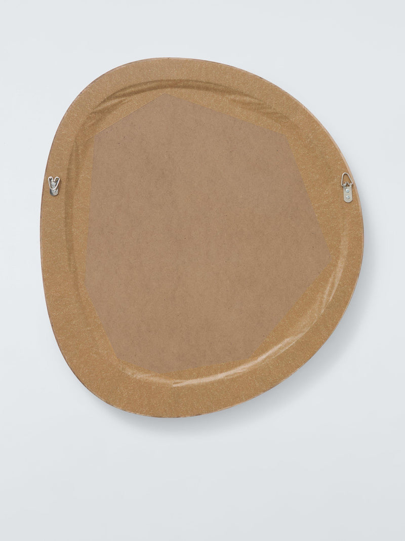 John Lewis mid century round wall mirror walnut 69x62cm (British brand)