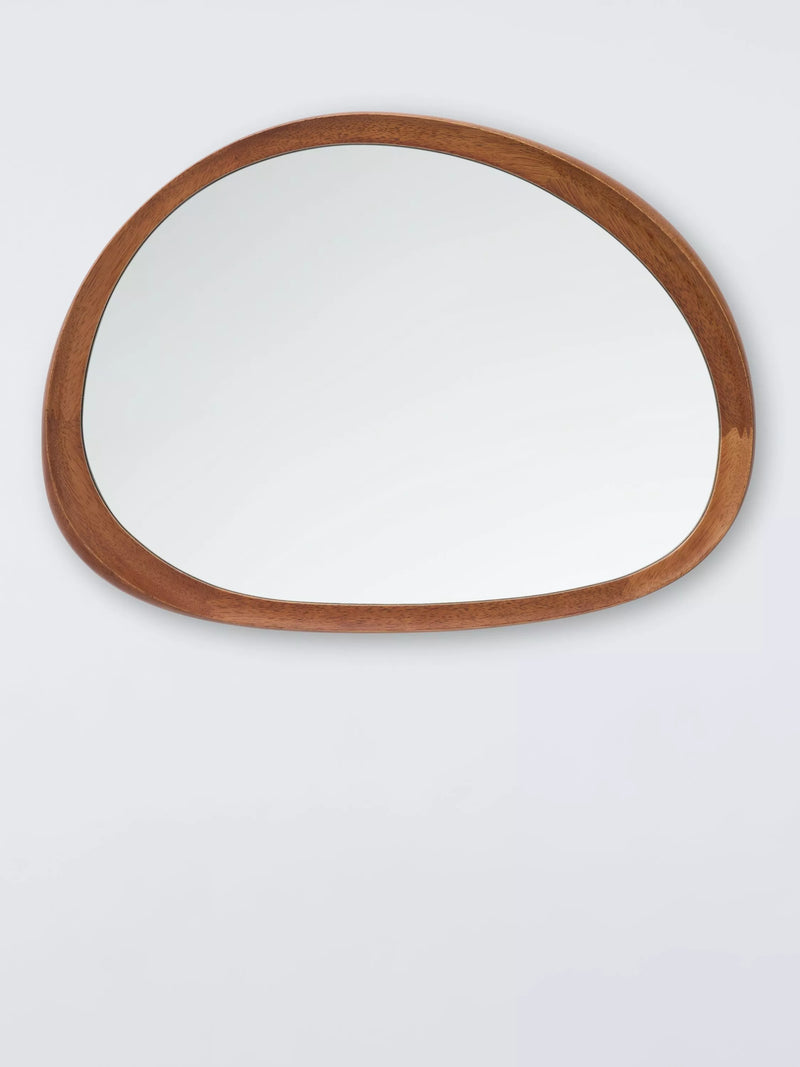 John Lewis mid century round wall mirror walnut 69x62cm (British brand)