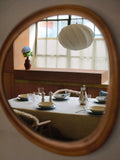 John Lewis mid century round wall mirror walnut 69x62cm (British brand)